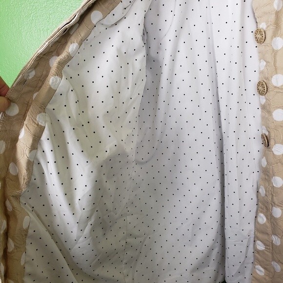 Chico's Womens Biege White Poka Dot Button Up Shacket Size 2/ Size 12/14 - Picture 11 of 13